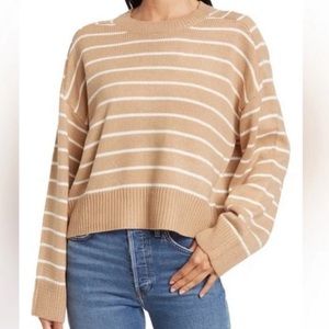 T Tahari cropped crewneck sweater